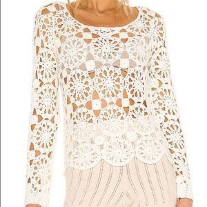 Line & Dot mika floral crochet top, s